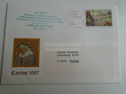 D189814  Luxembourg  Lettre  -Cover  1991  -Caritas 1987 -    Flamme  Sécurité Routière -route Safety - Storia Postale