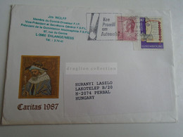 D189815   Luxembourg  Lettre  -Cover  1991  -Caritas 1987 -    Flamme   Kee Promill Am Automobil - Covers & Documents