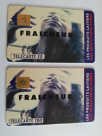 FRANCE/FRANKRIJK  SET 2X CHIPCARD  50 UNITS + 120 UNITS FRAICHEUR       WITH CHIP     ** 9487** - Mobicartes (GSM/SIM)