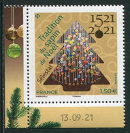 TIMBRE** De 2021 En Coin De Feuille Avec Marges Illustrées "1,50 € - TRADITION DU SAPIN DE NOËL" Avec Date 13.09.21 - Nuovi