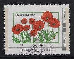 Timbre Personnalise Oblitere - Lettre Prioritaire 20g - Coquelicot - Oblitérés