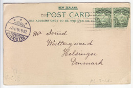 NEW ZEALAND  Ansichtskarte Picture Postcard Milford Sound 1906 To Denmark - Storia Postale
