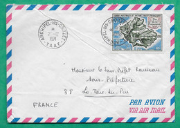 YT N°23 POSTE AERIENNE TAAF 50F ILE DE LA POSSESSION  ARCHIPEL DES CROZET 1971 LETTRE PAR AVION POUR LA TOUR DU PIN - Gebruikt