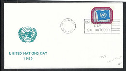 NATIONS-UNIES NEW-YORK 1959:  LSC, Var. Du CAD "bloc Dateur Absent" - Briefe U. Dokumente