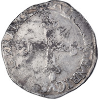 Monnaie, France, Henri III, 1/4 Ecu, 1581, Rennes, TB+, Argent, Sombart:4662 - 1574-1589 Henry III