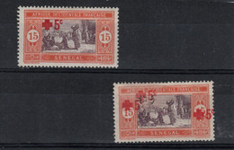 Sénégal _2 Timbres Croix Rouge   ( 1918 ) N°72 Surcharge Double ,déplacée - Other & Unclassified