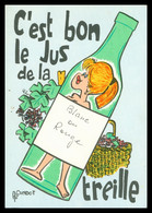 Illustration GONDOT - Humour - Femme - Bouteille - C'est Bon Le Jus De La Treille - Edit. MARCEL VAYSSE - Gondot