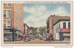 Kentucky Frankfort St Clair Street Coca Cola Sign Curteich - Frankfort