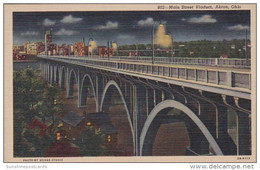 Ohio Akron Main Street Viaduct Curteich - Akron