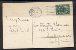 USA 1913 Panama Pacific 1c On Xmas PPC - Autres & Non Classés