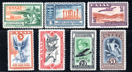 795.GREECE.1933  AEROESPRESSO #8-14 MH - Unused Stamps