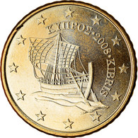 Chypre, 50 Euro Cent, 2008, SPL, Laiton, KM:83 - Chipre