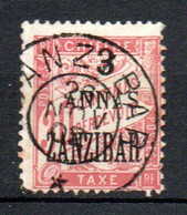 Col24  Colonies Zanzibar  Taxe N° 4 Oblitéré Cote 30,00€ - Used Stamps