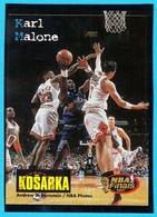 KARL MALONE (NBA Finals 1997) - Croatian Yugoslav Old Basketball Card (sticker) By Muflon * Utah Jazz Basket-ball RR - 1990-1999
