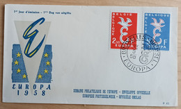 Belgique - FDC 1958 - YT N°1064, 1065 - EUROPA - 1951-1960