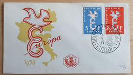 Belgique - FDC 1958 - YT N°1064, 1065 - EUROPA - 1951-1960