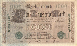 Germany:1000 Mark 1910, Green Serial Number - 1000 Mark