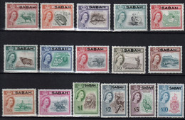 SABAH - Reine Elizabeth, Sujets Divers  - 1964-1965 - Tb De North Borneo Surchargés - MNH - Sabah