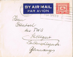 44500. Carta Aerea TORONTO, Ontario (Canada) 1953 To Germany. CASTOR Stamps - Lettres & Documents