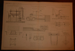 Plan De Transport Et Immersion Des Blocs De Béton Artificiels.1867. - Andere Plannen