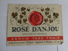 Maquette Bon à Tirer étiquette Gouache Aquarelle -- Rosé D' Anjou Sélectionné Par Morant Négociant à Pleslin   (2) - Vino Rosato