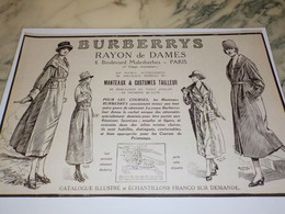 ANCIENNE PUBLICITE RAYON DE DAMES BURBERRYS 1919 - 1900-1940