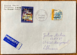 FINLAND,2003, COVER USED TO LITHUANIA , FLOWER, EUROPA, CIRCUS, HORSE, ARTIST, PUBLIC, TURKU CITY & MARIJAMPOLE CITY CAN - Briefe U. Dokumente