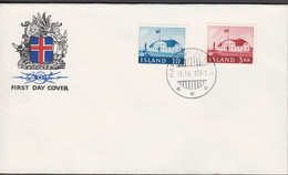 1961. ISLAND. Government Building Set On FDC HAFNARFJÖRDUR 11. IV. 1961. Unusual With FDC... (Michel 347-348) - JF518936 - Briefe U. Dokumente