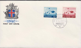 1961. ISLAND. Government Building Set On FDC HAFNARFJÖRDUR 11. IV. 1961. Unusual With FDC... (Michel 347-348) - JF518941 - Covers & Documents