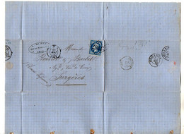 TB 3331 - 1866 - LAC - 2 Lettres De Mr A. MUZET Représentant De Commerce à LAVAL Pour Mrs ROUVIER & BARBET à SURGERES - 1849-1876: Classic Period