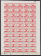 Denmark 1956 Mi. 363   30 Øre Ersten Flugversuches Von Ellehammer (1904) Complete Full Sheet MNH** - Feuilles Complètes Et Multiples