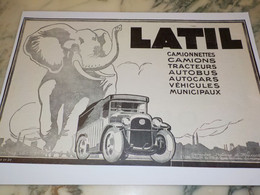 ANCIENNE PUBLICITE CAMION TRACTEUR LATIL 1926 - LKW