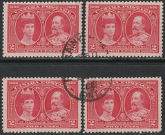 Canada 1908 Sc 98 Mi 86 Yt 87 SG 190 Set Of 4 Used Rainy River ON Cancel - Used Stamps