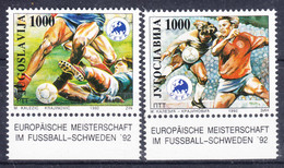 Yugoslavia 1992 Football Euro Mi#2542-2543 Mint Never Hinged - Neufs