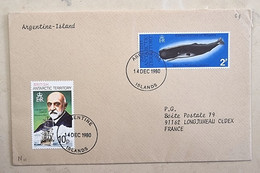 BRITISH ANTARTIC TERRITORY (B.I.O.T.) Baleines, Baleine, Whales, Ballena,  Wal. Yvert N° 64 Sur Lettre - Ballenas