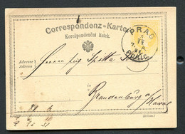 ÖSTERREICH Postkarte P18a Type IX Prag Praha - Brandenburg 1874 Kat. 18,00 € - Postcards