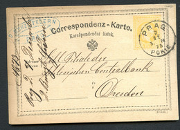 ÖSTERREICH Postkarte P18a Type V Prag Praha - Dresden 1873 Kat. 12,00 € - Postcards