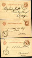 ÖSTERREICH 3 Postkarten P25 Wien + Maximilianstrasse - Dtld. 1879-84 - Postcards