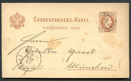 ÖSTERREICH Postkarte P26b Eipel Úpice - München 1877 FRÜHVERWENDUNG - Postcards