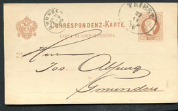 ÖSTERREICH Postkarte P27a Triest Trieste - Gmunden 1876 Kat. 6,00 € - Briefkaarten