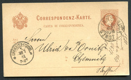 ÖSTERREICH Postkarte P27b Innsbruck - Chemnitz 1881 Kat. 6,00 € - Briefkaarten