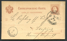 ÖSTERREICH Postkarte P27b Innsbruck - Leipzig 1878 Kat. 6,00 € - Briefkaarten