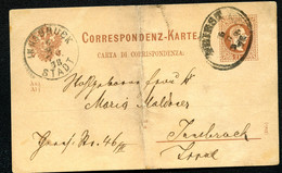 ÖSTERREICH Postkarte P27b Triest Trieste - Innsbruck 1878 Kat. 6,00 € - Briefkaarten