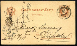 ÖSTERREICH Postkarte P30a Laibach Ljubljana SLOWENIEN - Düsseldorf 1879 Kat. 17,00 € - Briefkaarten