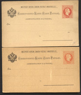 2 Postkarten P33a FARBVARIANTEN Postfrisch 1880 Kat. 18,00 € - Briefkaarten