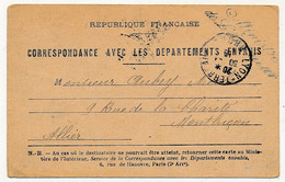 Correspondance Avec Les Départements Envahis, Depuis M Et Moselle 1915, Pour Montlucon - Briefe U. Dokumente