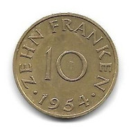 Sarre, 10 Franken 1954 (1266) - Altri & Non Classificati