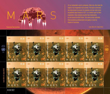 UN 2022 United Nations Planet Mars , Solar System, Rover, Satellite NASA Space, Sheet MNH (**) - Ongebruikt