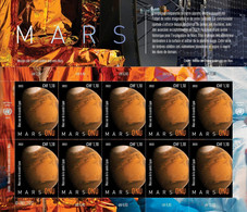 UN 2022 United Nations Planet Mars , Solar System, Rover, Satellite NASA Space, Sheet MNH (**) - Ongebruikt