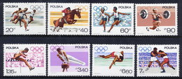 POLAND 1967 Olympic Sports MNH / **.  Michel 1761-68 - Ongebruikt